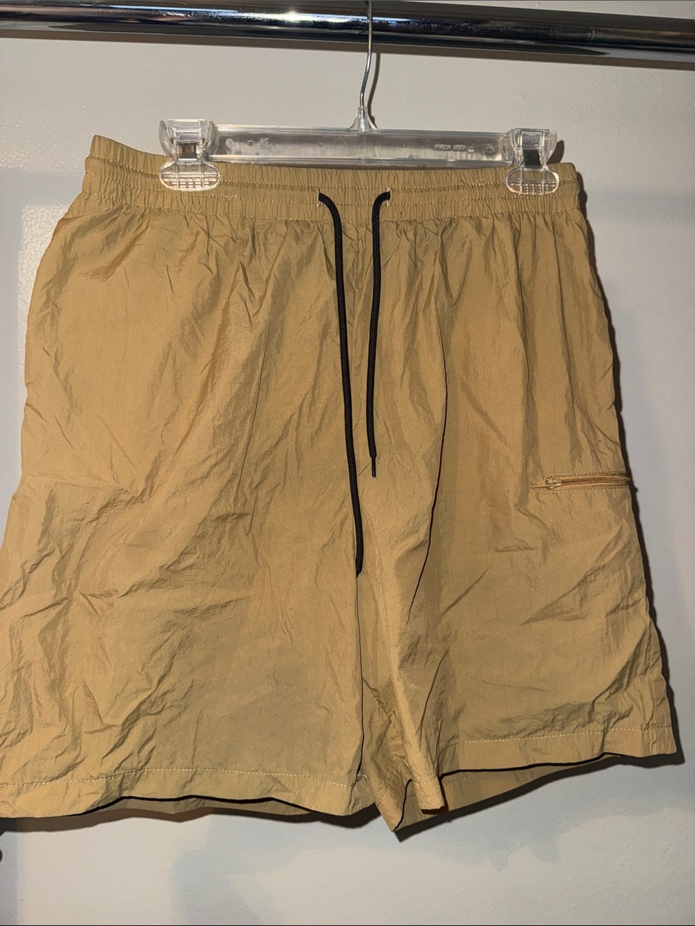 Incerun - Casual Drawstring Shorts in Tan with Black Drawcord